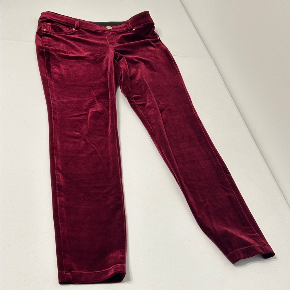 INC International Concepts Velvet Wine Trousers